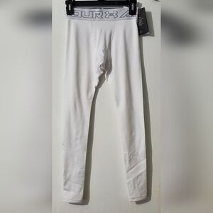 Under Armour Men's White Compression Leggins. NWT